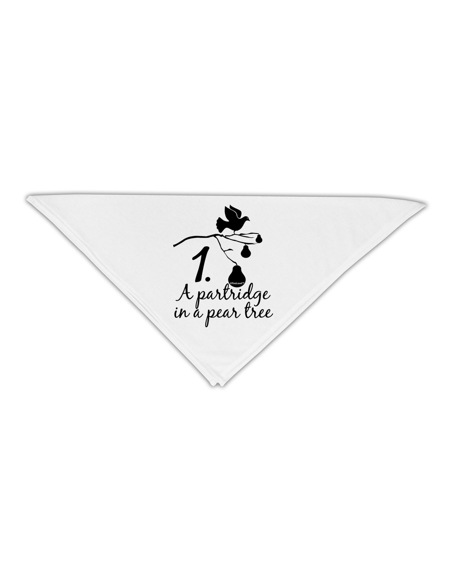 Partridge In A Pear Tree Text Adult 19" Square Bandana-Square Bandanas-TooLoud-White-One-Size-Adult-Davson Sales