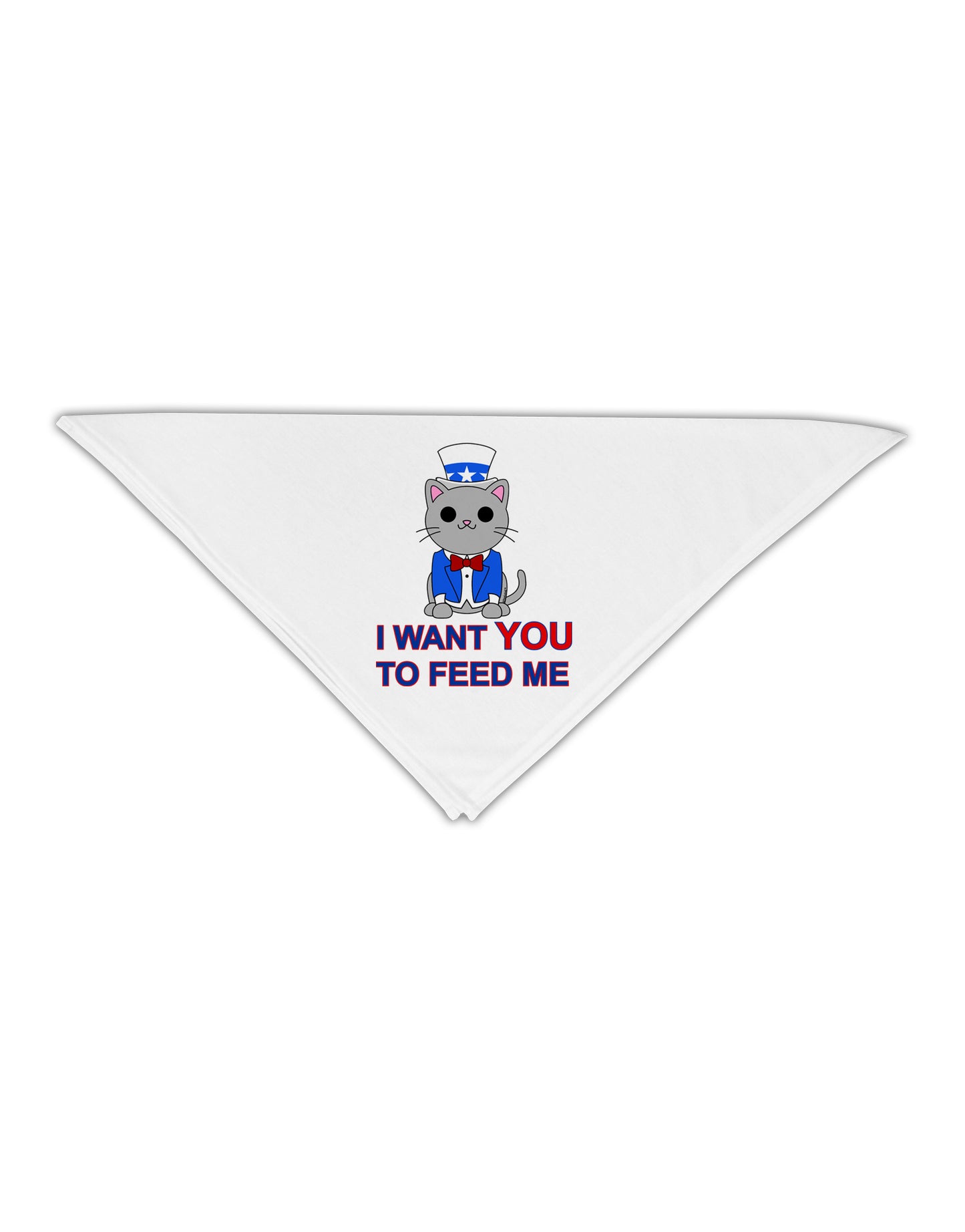 Patriotic Cat I Want You Adult 19" Square Bandana by TooLoud-Square Bandanas-TooLoud-White-One-Size-Adult-Davson Sales