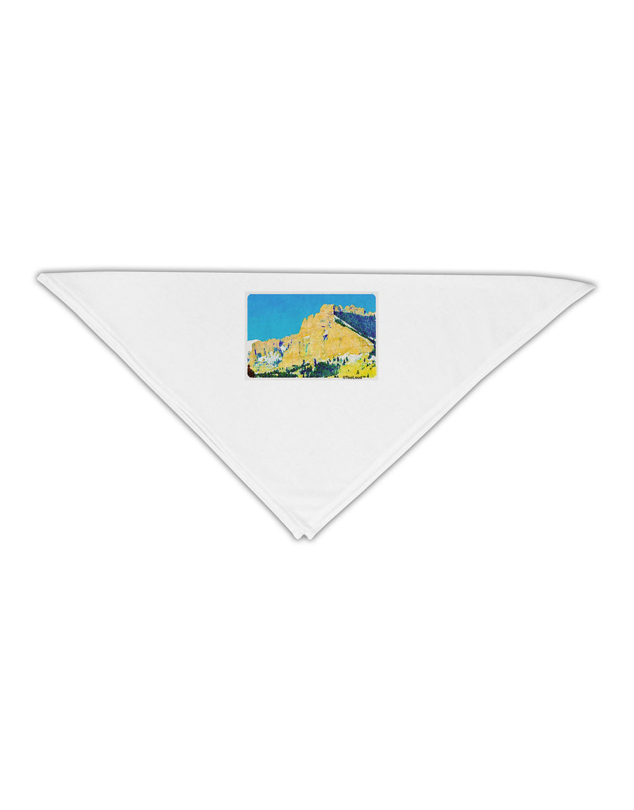 Colorado Snowy Mtns WaterColor Adult 19&#x22; Square Bandana-Square Bandanas-TooLoud-White-One-Size-Adult-Davson Sales