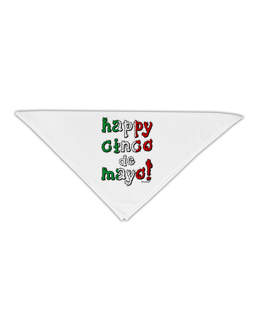 Happy Cinco de Mayo - Cactus Design Adult 19&#x22; Square Bandana by TooLoud-Square Bandanas-TooLoud-White-One-Size-Adult-Davson Sales