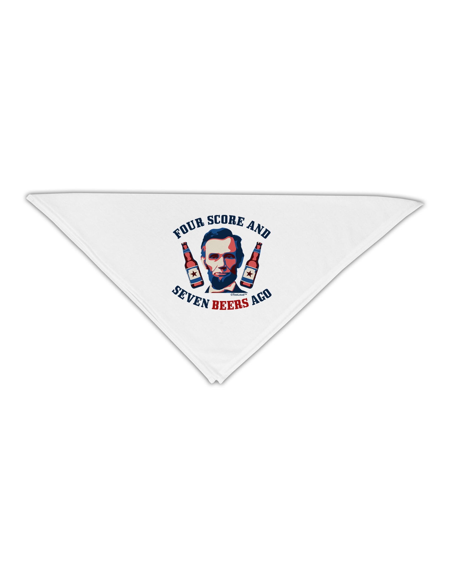 Seven Beers Ago - Lincoln Adult 19" Square Bandana-Square Bandanas-TooLoud-White-One-Size-Adult-Davson Sales
