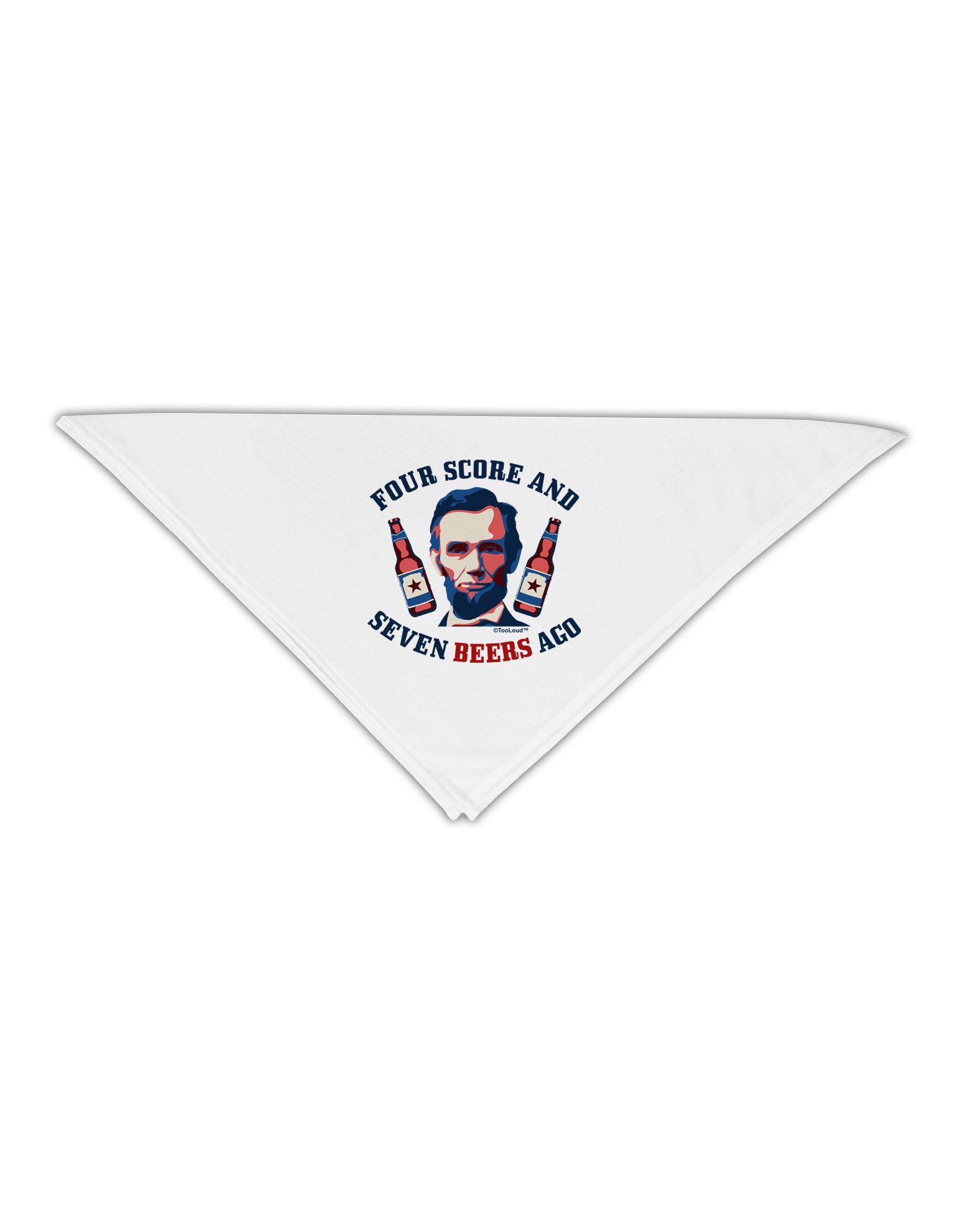 Seven Beers Ago - Lincoln Adult 19" Square Bandana-Square Bandanas-TooLoud-White-One-Size-Adult-Davson Sales