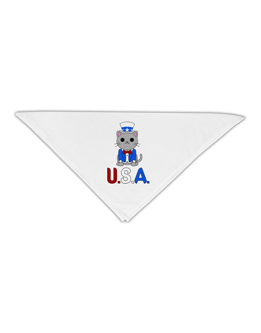 Patriotic Cat - USA Adult 19" Square Bandana by TooLoud-Square Bandanas-TooLoud-White-One-Size-Adult-Davson Sales