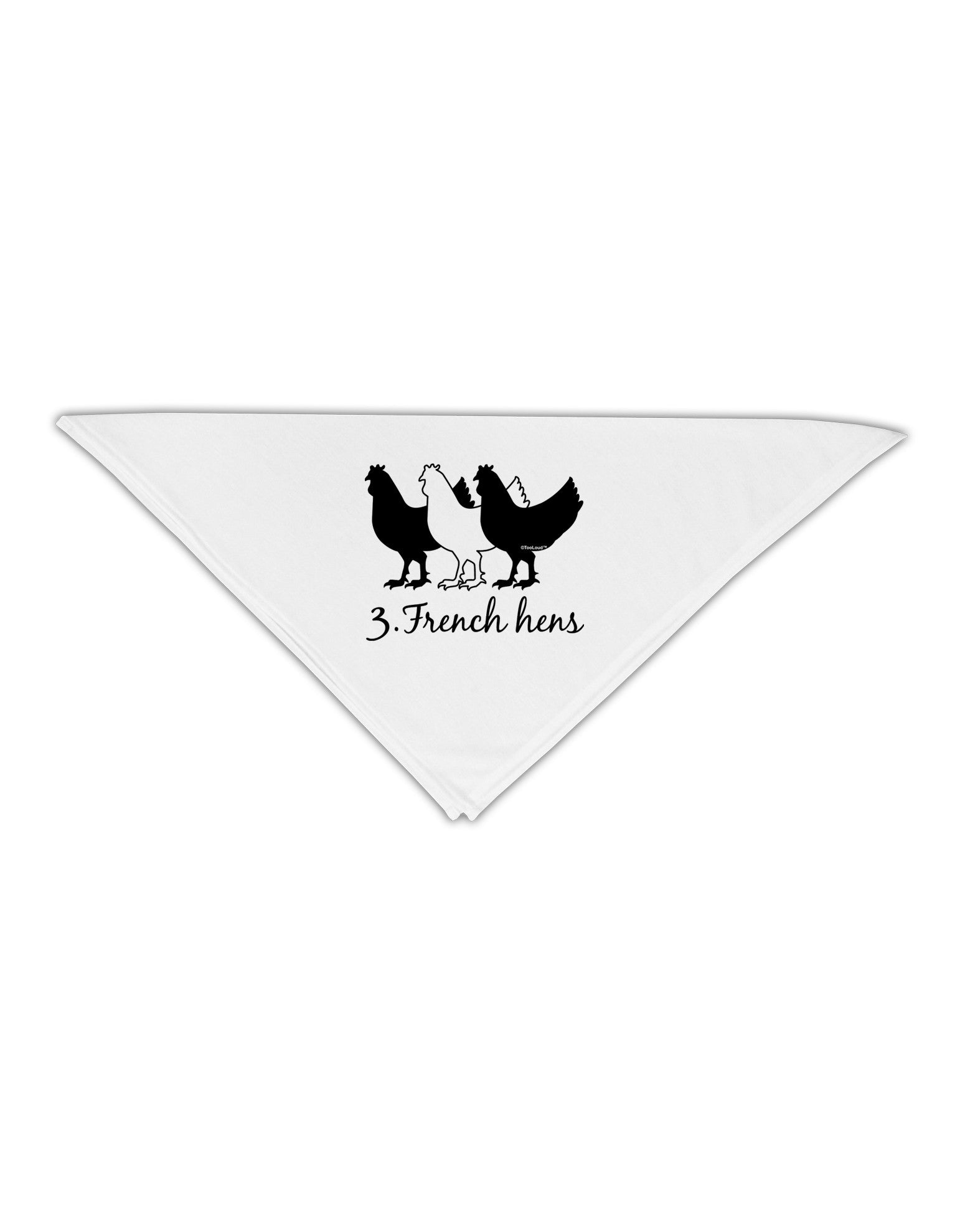 Three French Hens Text Adult 19" Square Bandana-Square Bandanas-TooLoud-White-One-Size-Adult-Davson Sales