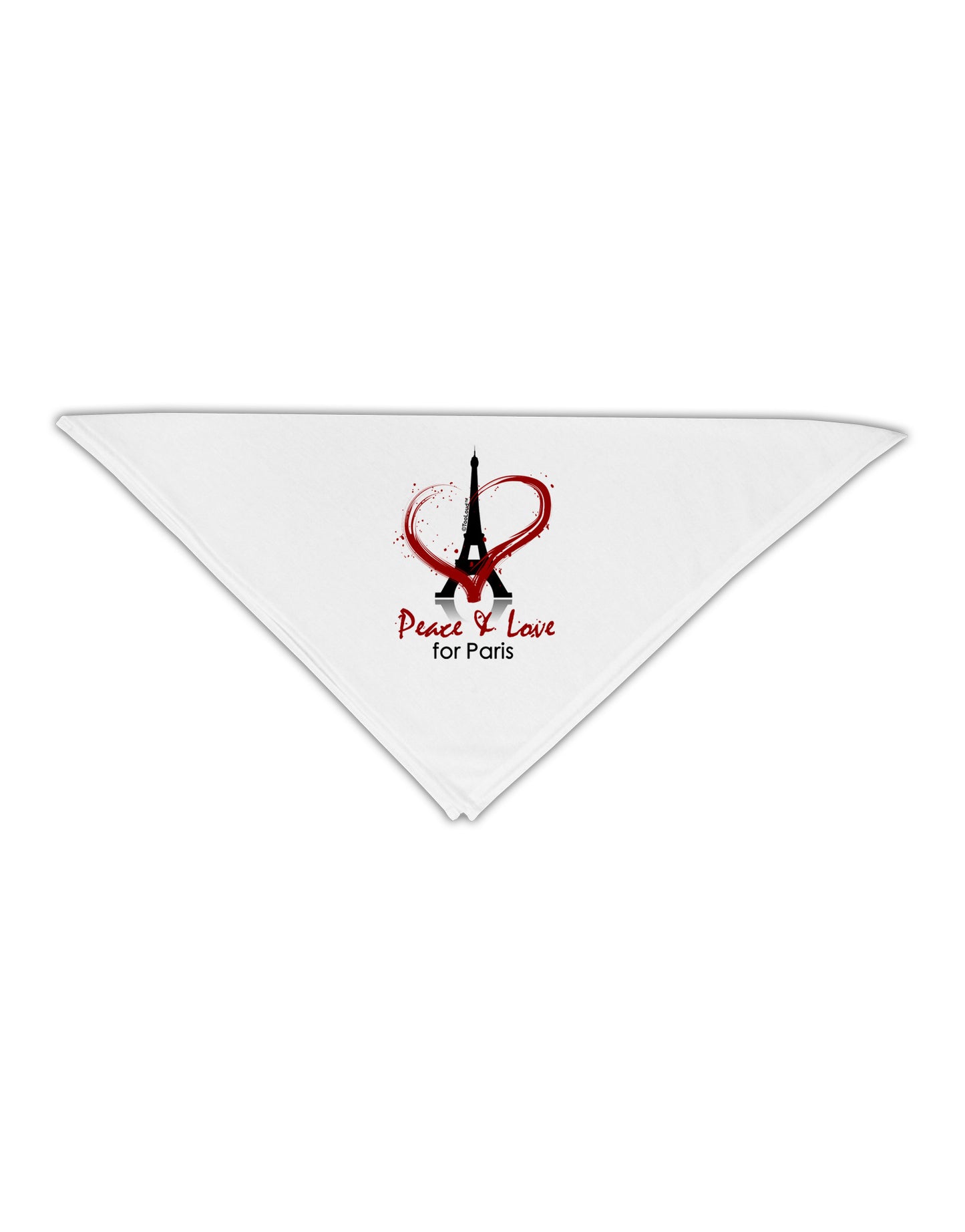 Peace & Love For Paris Adult 19" Square Bandana-Square Bandanas-TooLoud-White-One-Size-Adult-Davson Sales