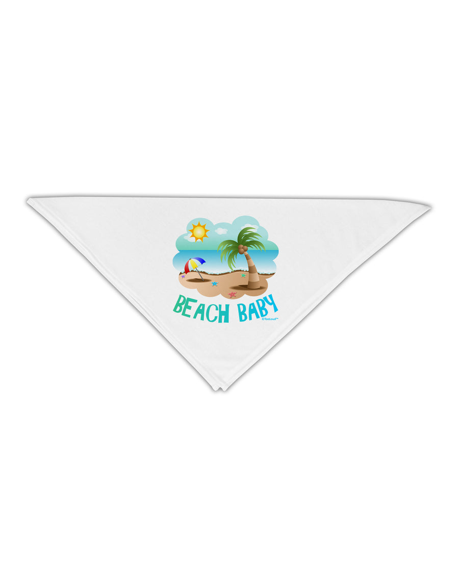 Fun Summer Beach Scene - Beach Baby Adult 19&#x22; Square Bandana by TooLoud-Square Bandanas-TooLoud-White-One-Size-Adult-Davson Sales