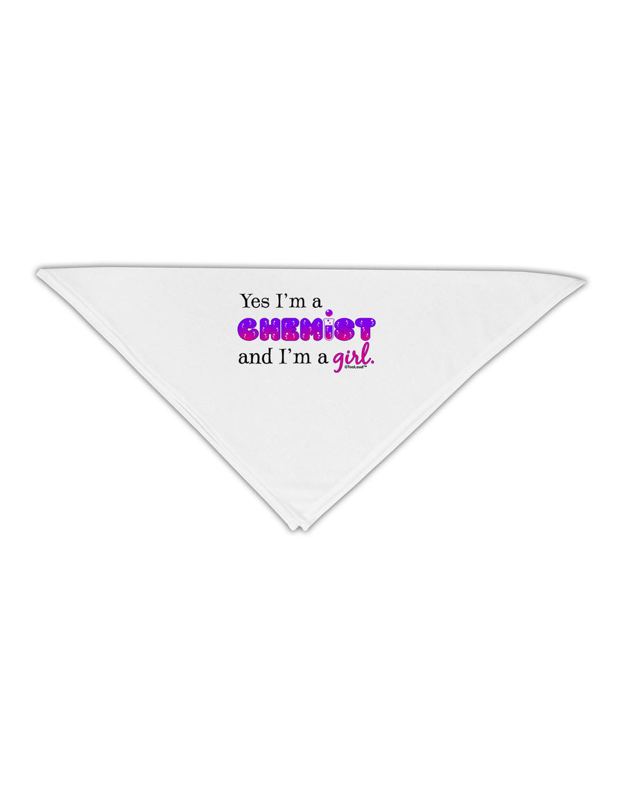 Yes I am a Chemist Girl Adult 19&#x22; Square Bandana-Square Bandanas-TooLoud-White-One-Size-Adult-Davson Sales