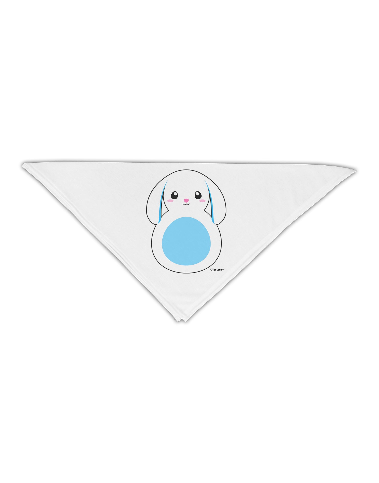Cute Bunny with Floppy Ears - Blue Adult 19&#x22; Square Bandana by TooLoud-Square Bandanas-TooLoud-White-One-Size-Adult-Davson Sales