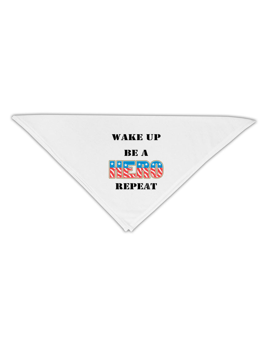 Wake Up Be A Hero Repeat Adult 19&#x22; Square Bandana by TooLoud-Square Bandanas-TooLoud-White-One-Size-Adult-Davson Sales