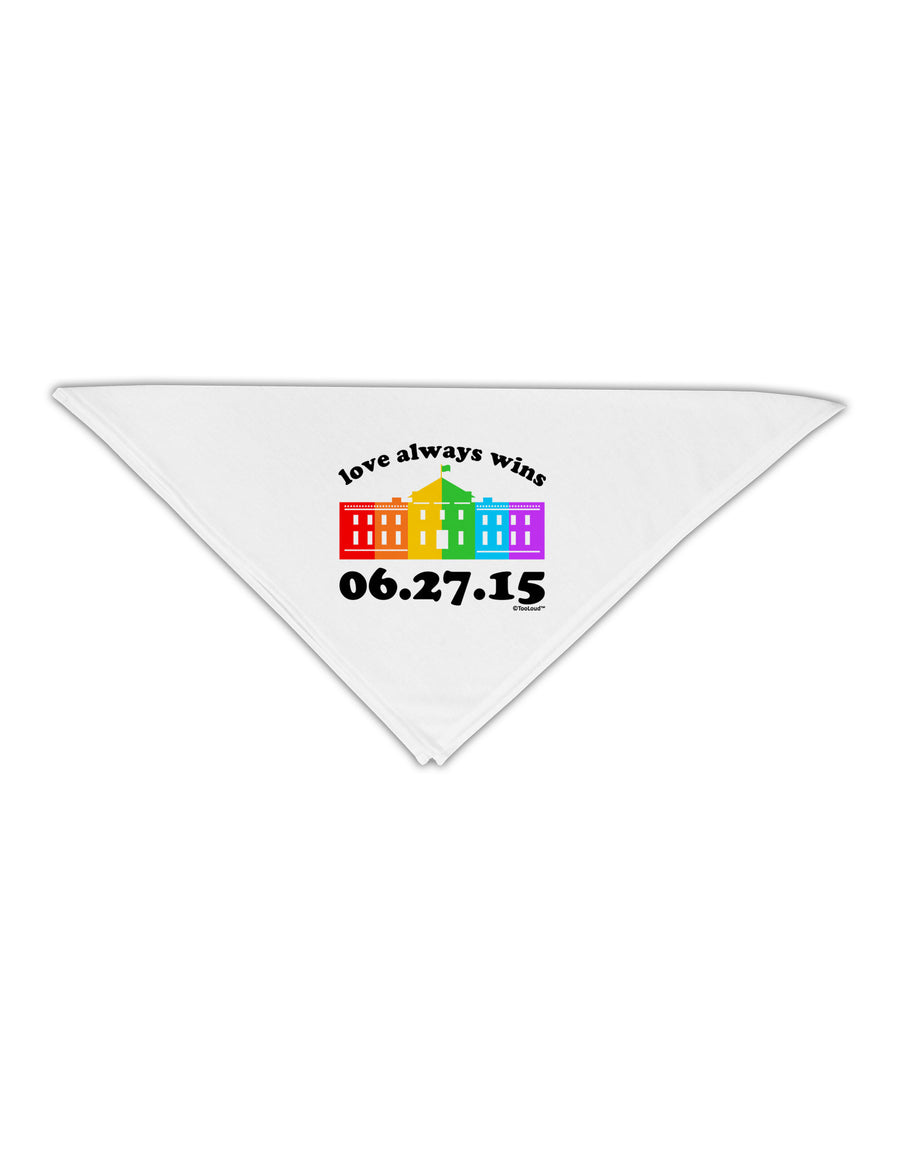 Love Always Wins with Date - Marriage Equality Adult 19&#x22; Square Bandana-Square Bandanas-TooLoud-White-One-Size-Adult-Davson Sales