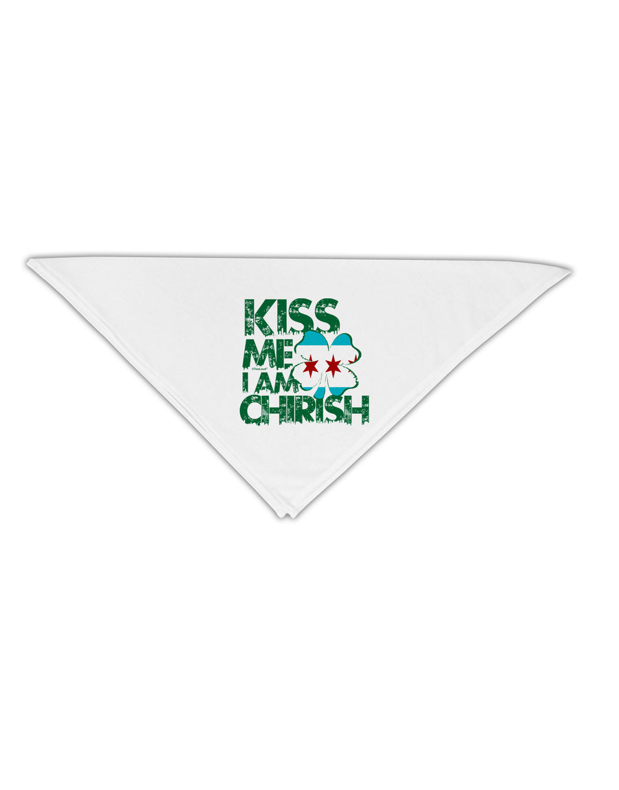 Kiss Me I'm Chirish Adult 19&#x22; Square Bandana by TooLoud-Square Bandanas-TooLoud-White-One-Size-Adult-Davson Sales