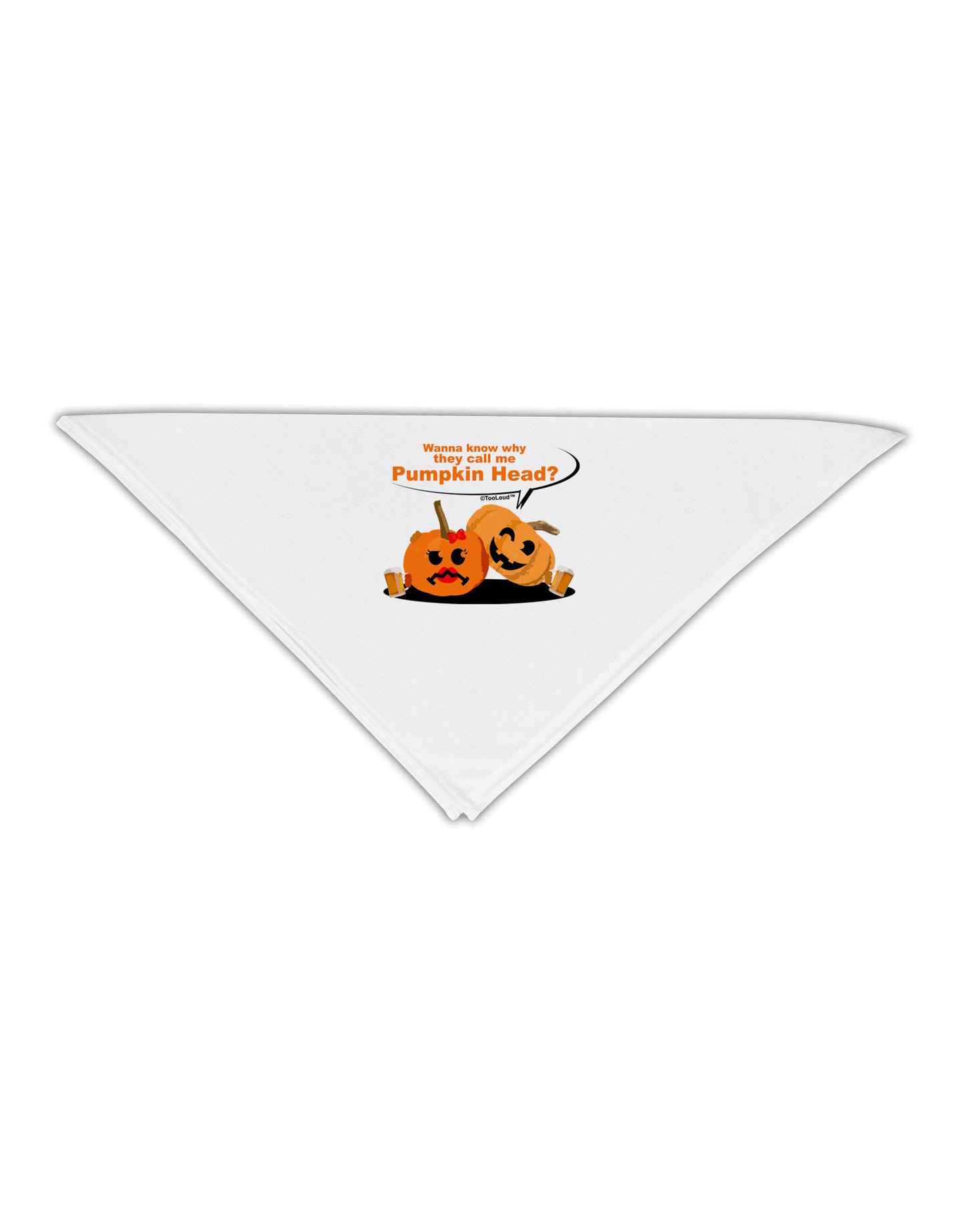 Pumpkin Head Adult 19" Square Bandana-Square Bandanas-TooLoud-White-One-Size-Adult-Davson Sales