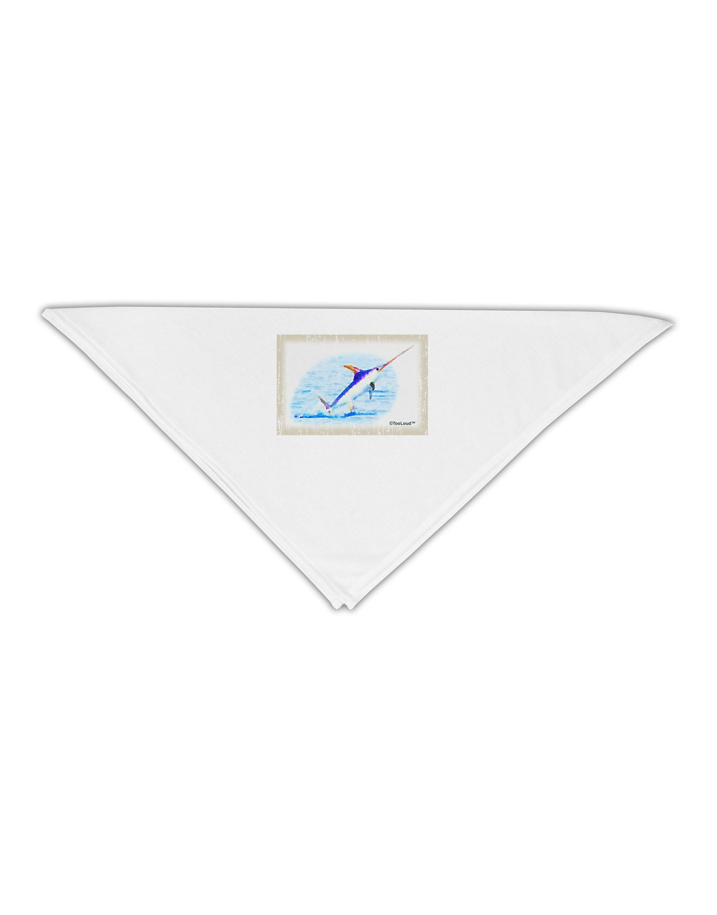 Swordfish Watercolor Adult 19" Square Bandana-Square Bandanas-TooLoud-White-One-Size-Adult-Davson Sales