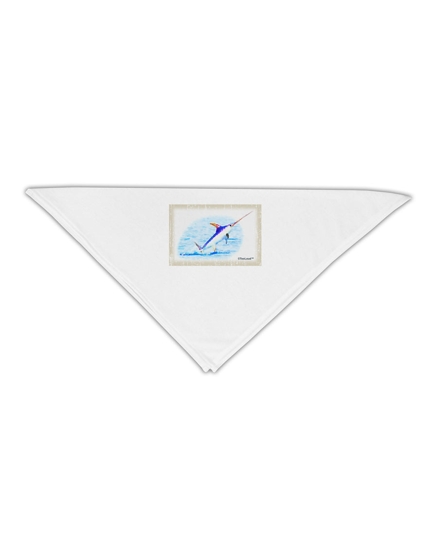 Swordfish Watercolor Adult 19&#x22; Square Bandana-Square Bandanas-TooLoud-White-One-Size-Adult-Davson Sales