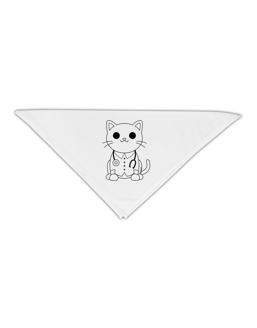 Cat Doctor Coloring Book Style Adult 19" Square Bandana-Square Bandanas-TooLoud-White-One-Size-Adult-Davson Sales