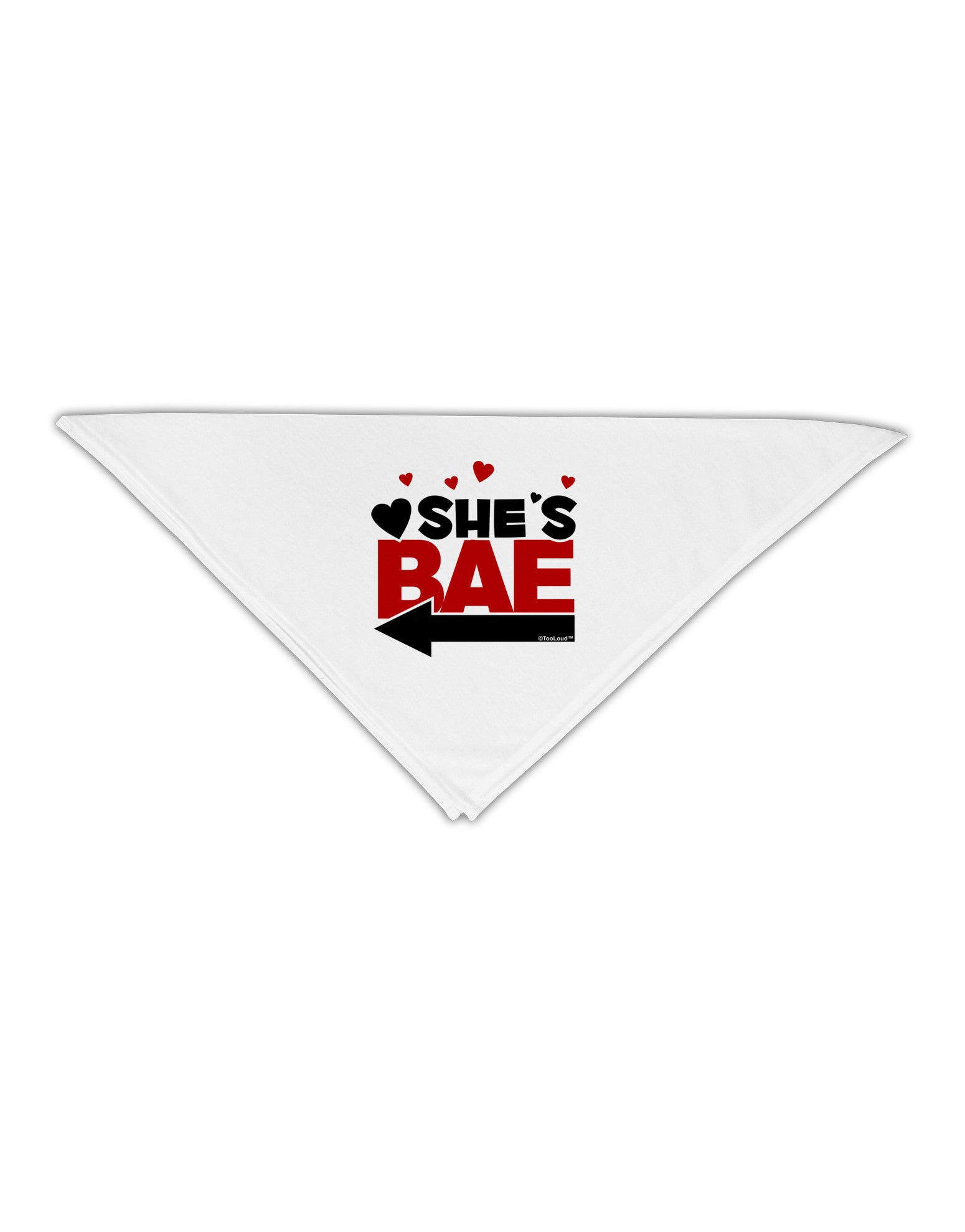 She's BAE - Left Arrow Adult 19" Square Bandana-Square Bandanas-TooLoud-White-One-Size-Adult-Davson Sales