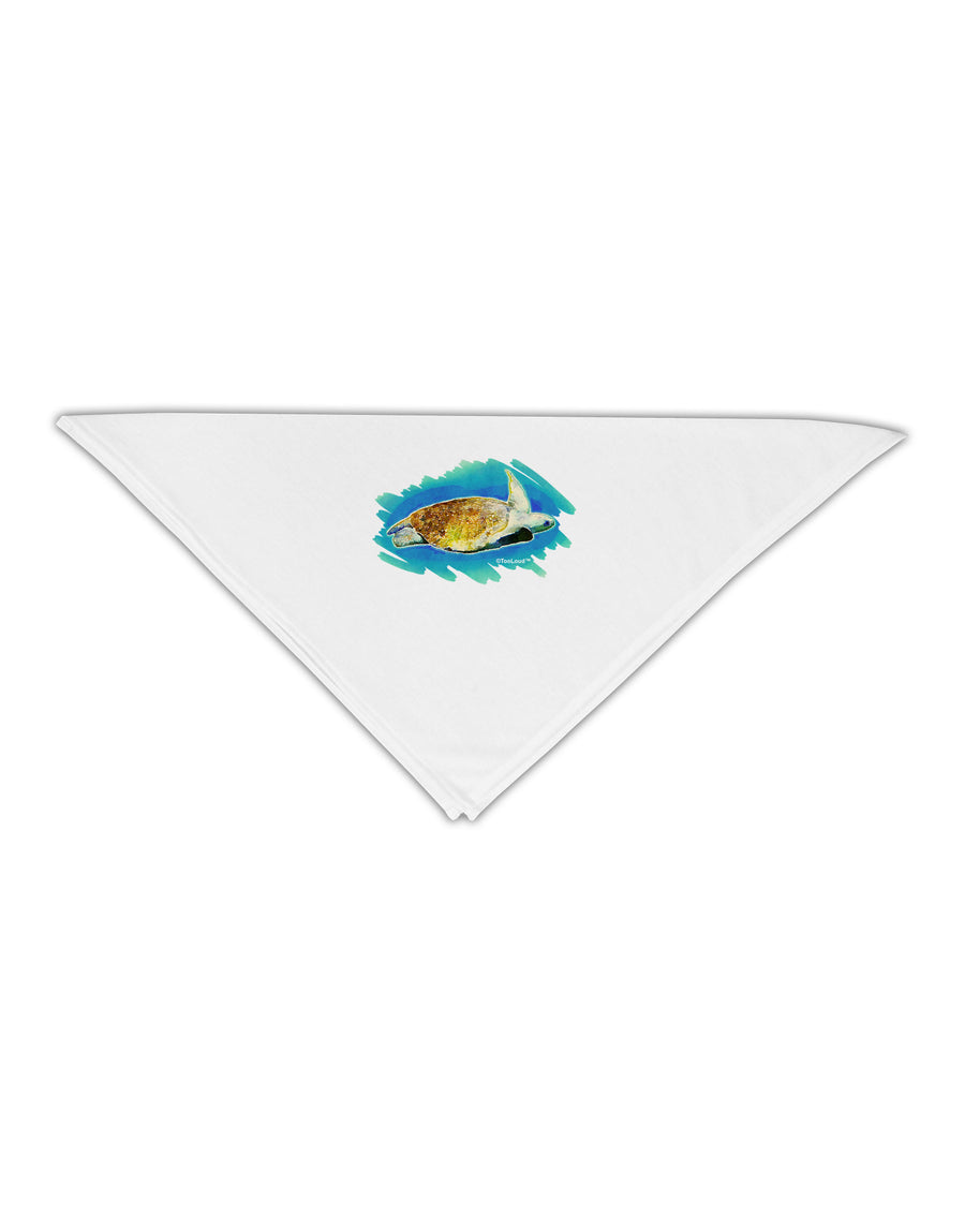 Turtle Watercolor Adult 19&#x22; Square Bandana-Square Bandanas-TooLoud-White-One-Size-Adult-Davson Sales