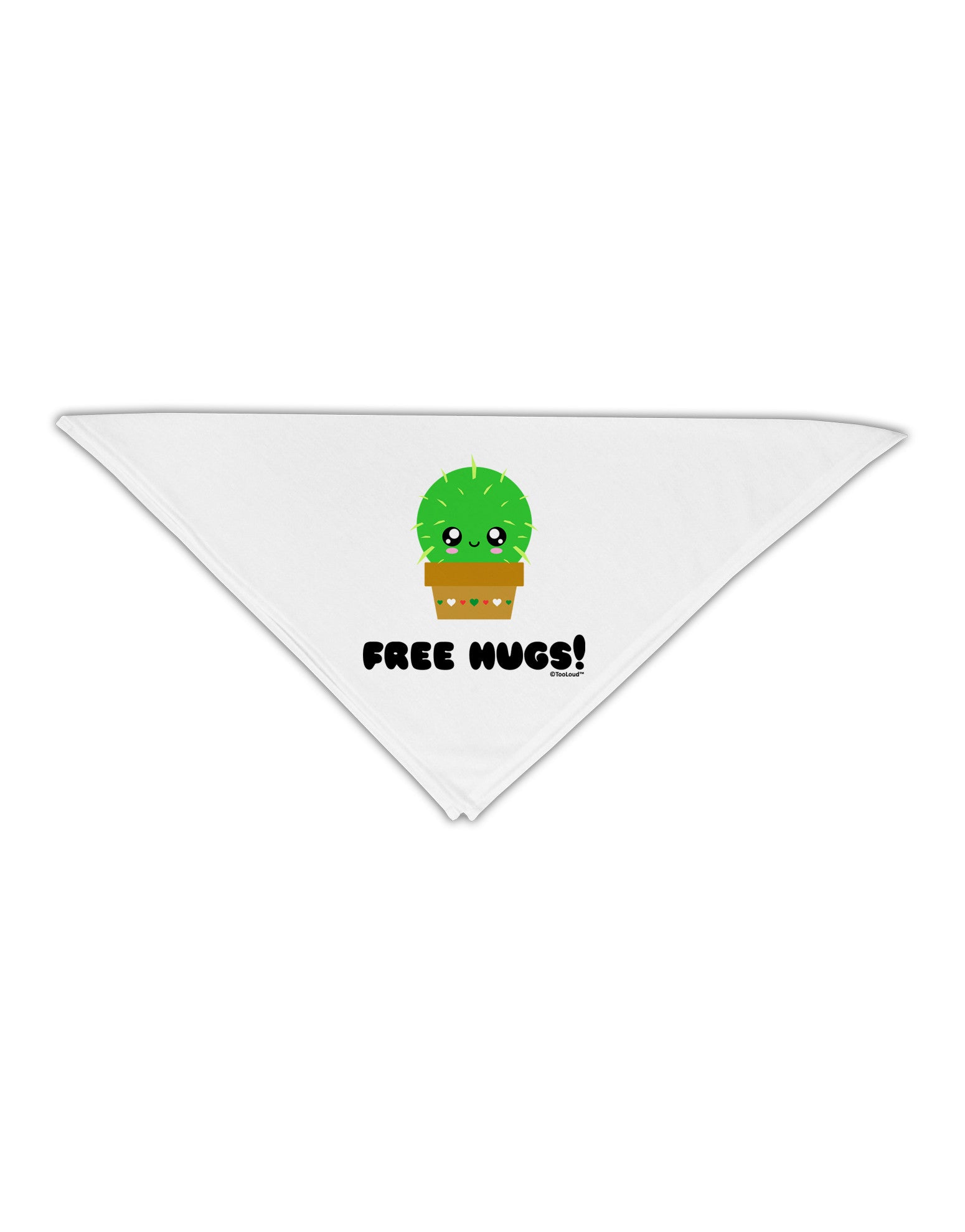 Cute Cactus - Free Hugs Adult 19&#x22; Square Bandana-Square Bandanas-TooLoud-White-One-Size-Adult-Davson Sales
