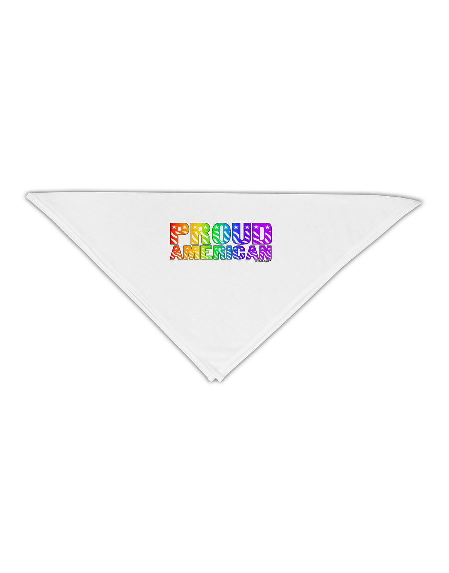 Proud American Rainbow Text Adult 19&#x22; Square Bandana by TooLoud-Square Bandanas-TooLoud-White-One-Size-Adult-Davson Sales