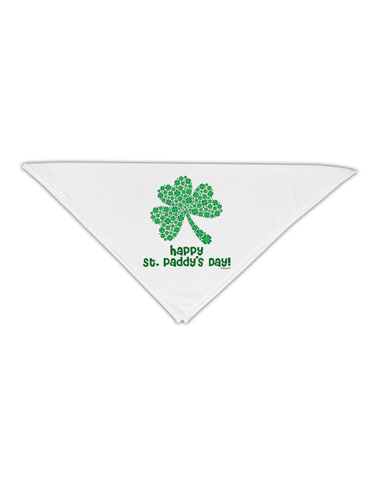Happy St. Paddy's Day Shamrock Design Adult 19&#x22; Square Bandana by TooLoud-Square Bandanas-TooLoud-White-One-Size-Adult-Davson Sales