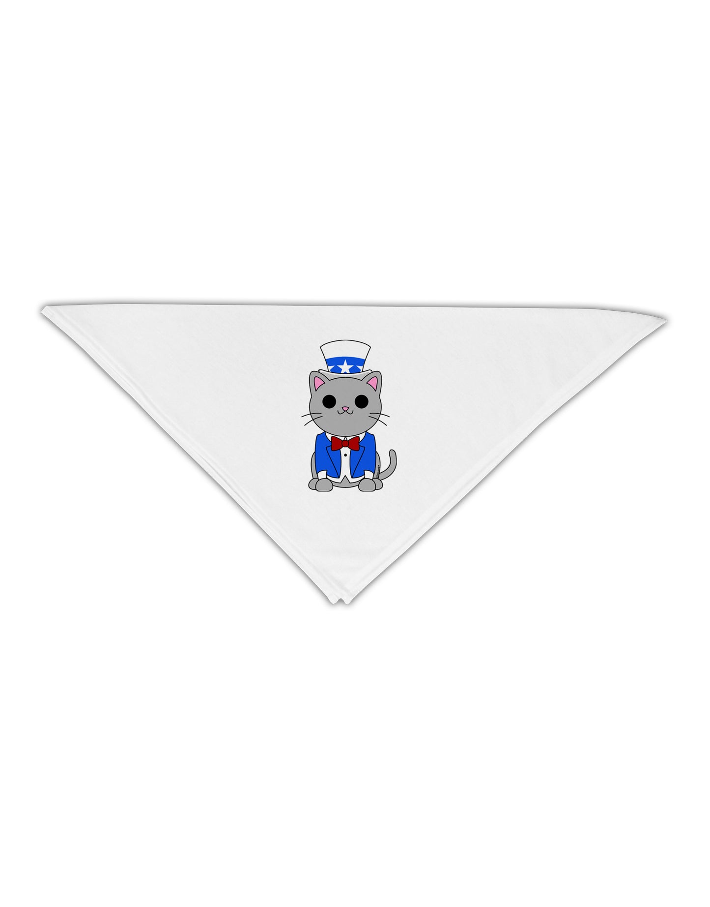 Patriotic Cat Adult 19" Square Bandana by TooLoud-Square Bandanas-TooLoud-White-One-Size-Adult-Davson Sales