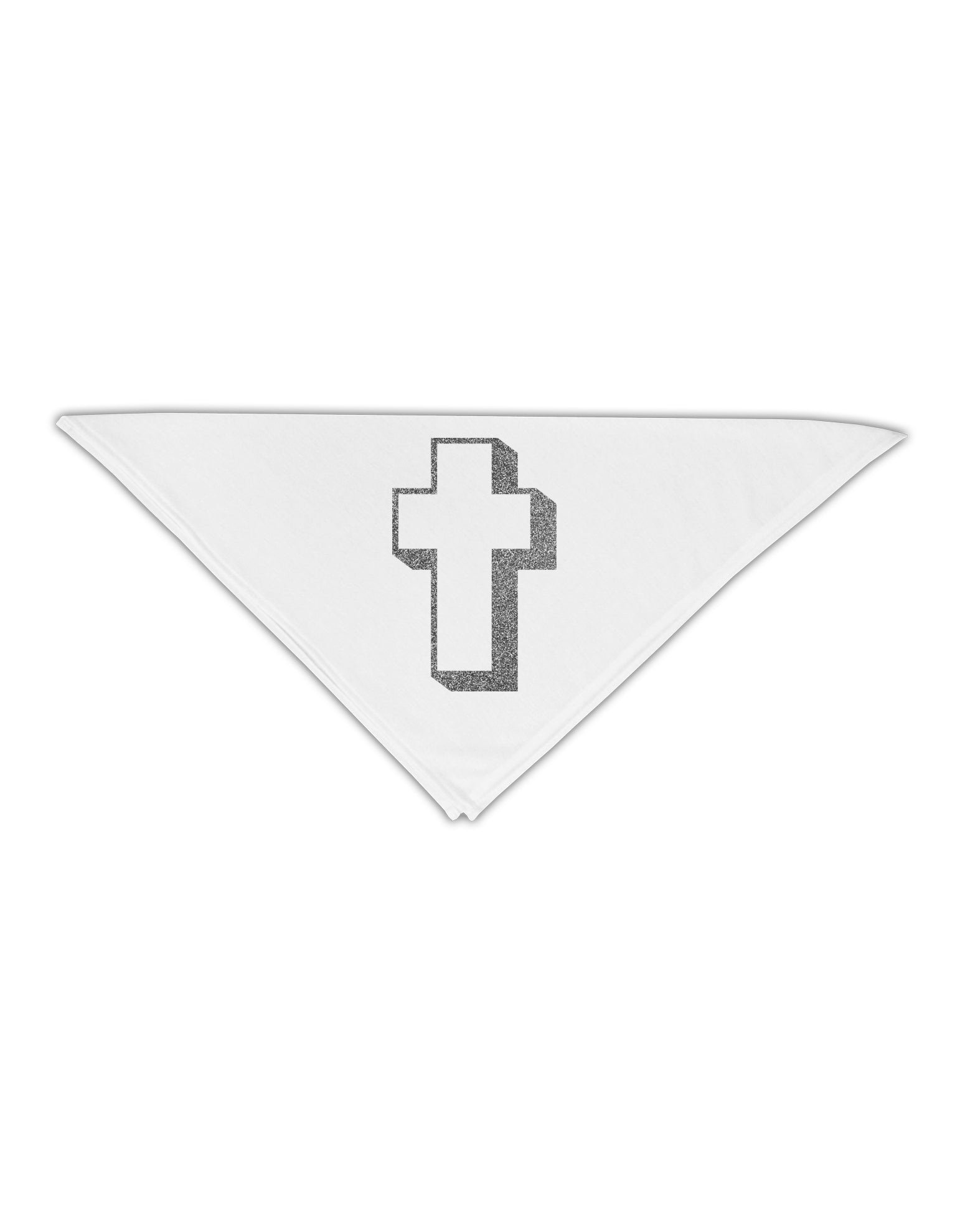 Simple Cross Design Glitter - Silver Adult 19&#x22; Square Bandana by TooLoud-Square Bandanas-TooLoud-White-One-Size-Adult-Davson Sales