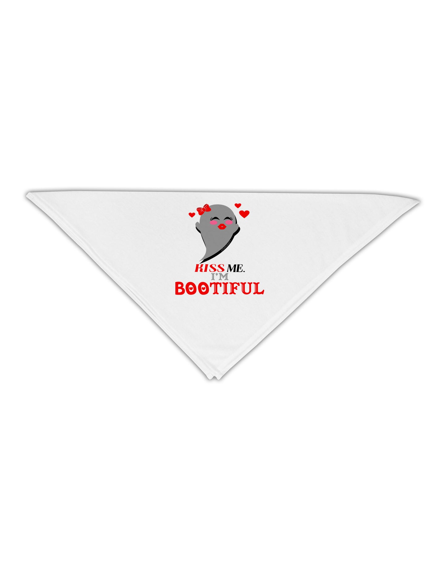 Kiss Me BOOtiful Ghost Red Adult 19&#x22; Square Bandana-Square Bandanas-TooLoud-White-One-Size-Adult-Davson Sales