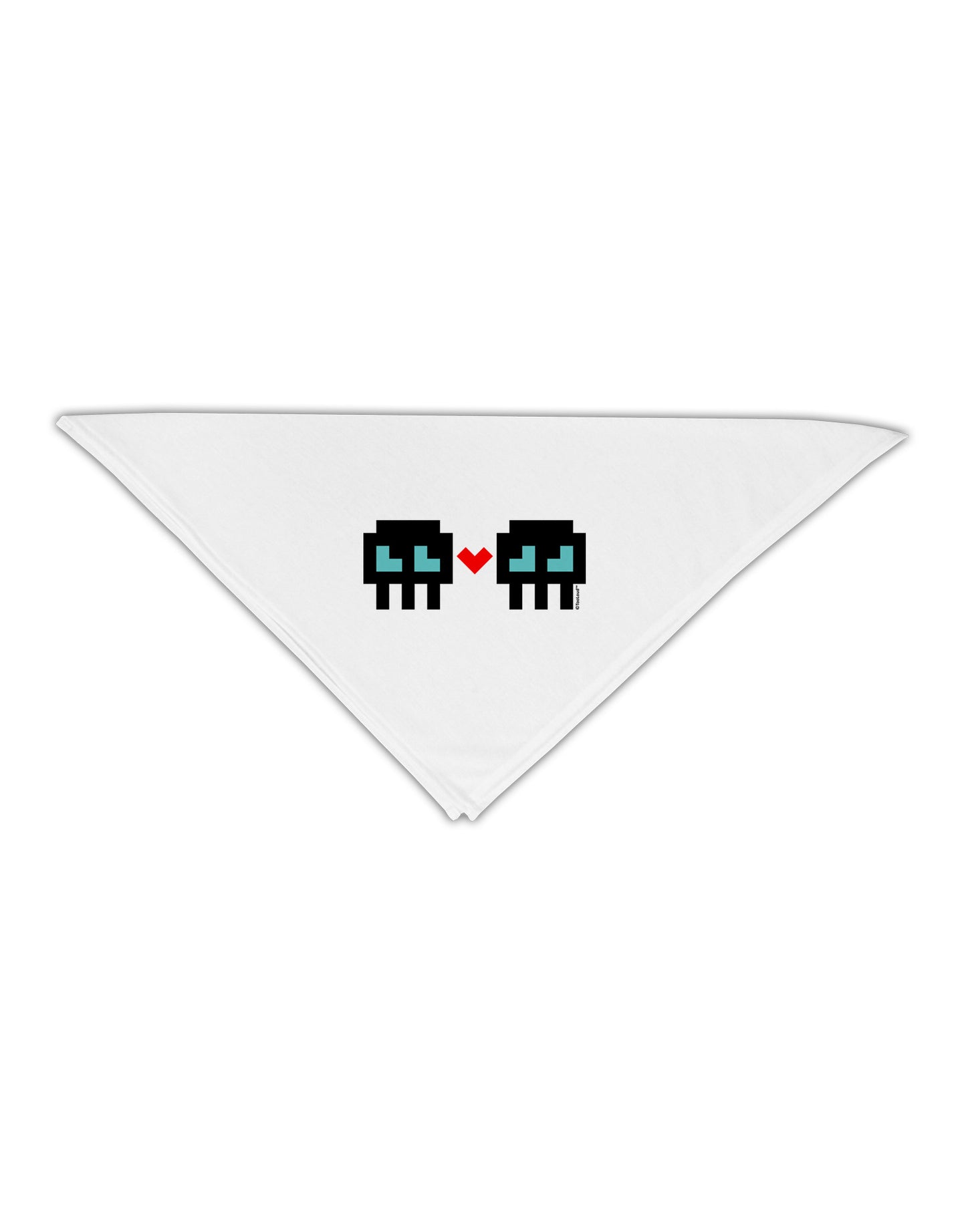 8-Bit Skull Love - Boy and Boy Adult 19&#x22; Square Bandana-Square Bandanas-TooLoud-White-One-Size-Adult-Davson Sales