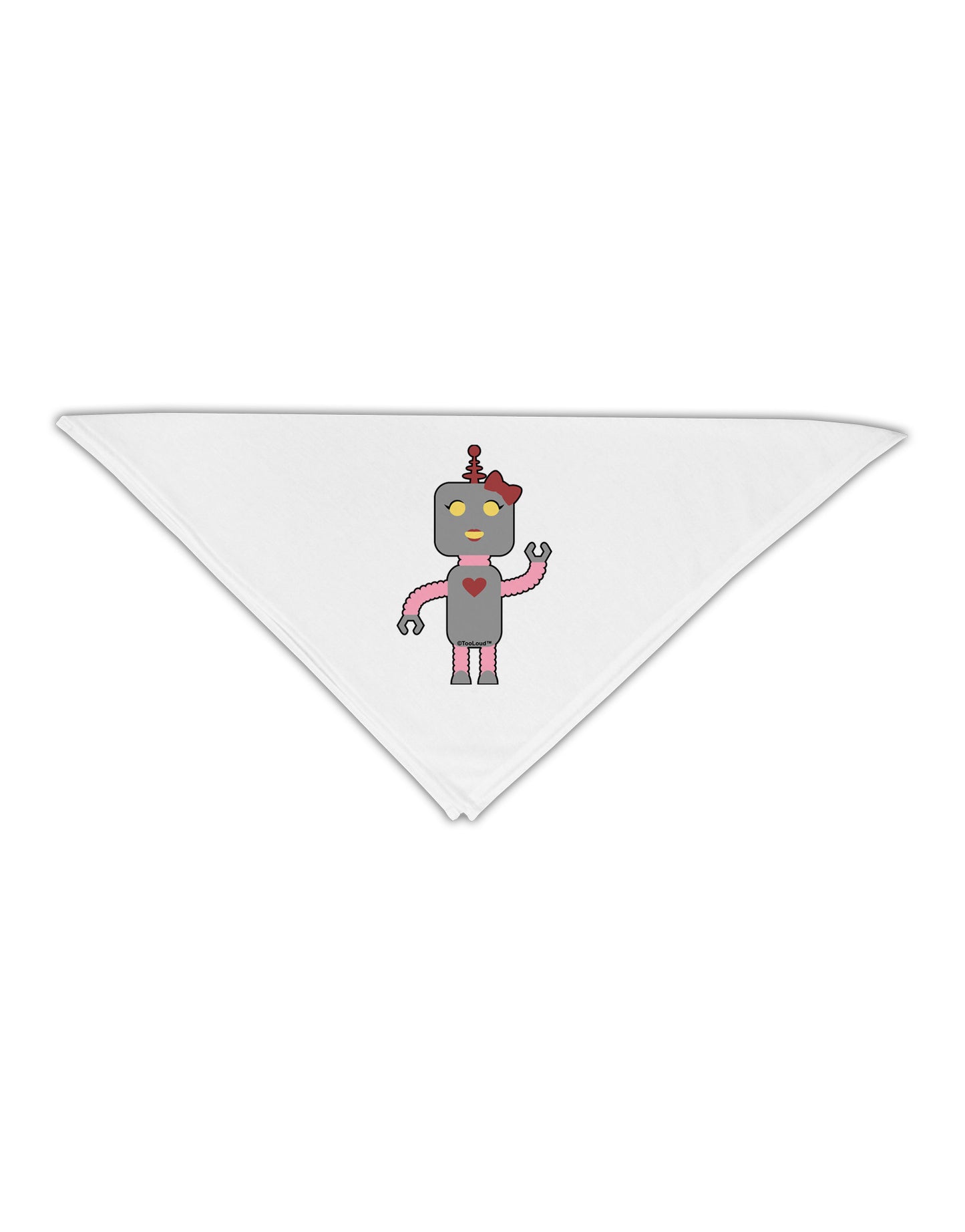 Cute Robot Female Adult 19&#x22; Square Bandana-Square Bandanas-TooLoud-White-One-Size-Adult-Davson Sales