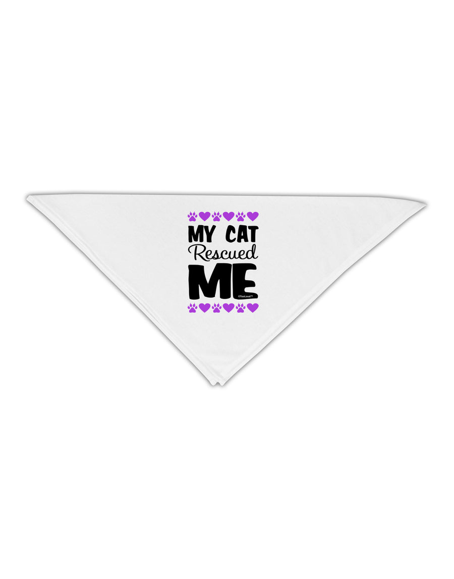 My Cat Rescued Me Adult 19" Square Bandana-Square Bandanas-TooLoud-White-One-Size-Adult-Davson Sales