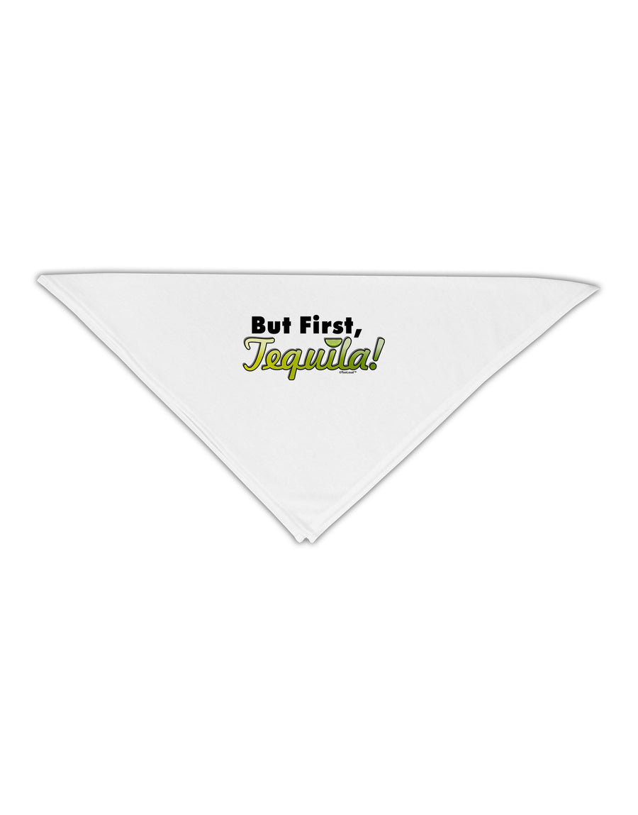 But First Tequila Adult 19&#x22; Square Bandana-Square Bandanas-TooLoud-White-One-Size-Adult-Davson Sales