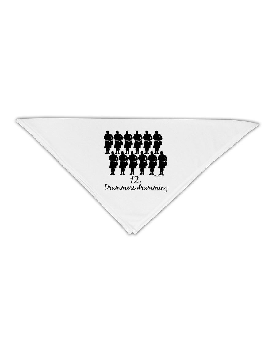 Twelve Drummers Drumming Text Adult 19&#x22; Square Bandana-Square Bandanas-TooLoud-White-One-Size-Adult-Davson Sales