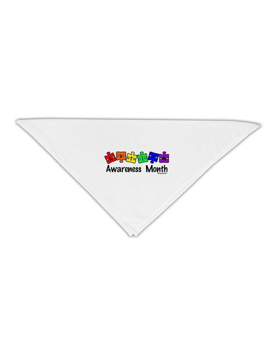 Autism Awareness Month - Colorful Puzzle Pieces Adult 19&#x22; Square Bandana by TooLoud-Square Bandanas-TooLoud-White-One-Size-Adult-Davson Sales