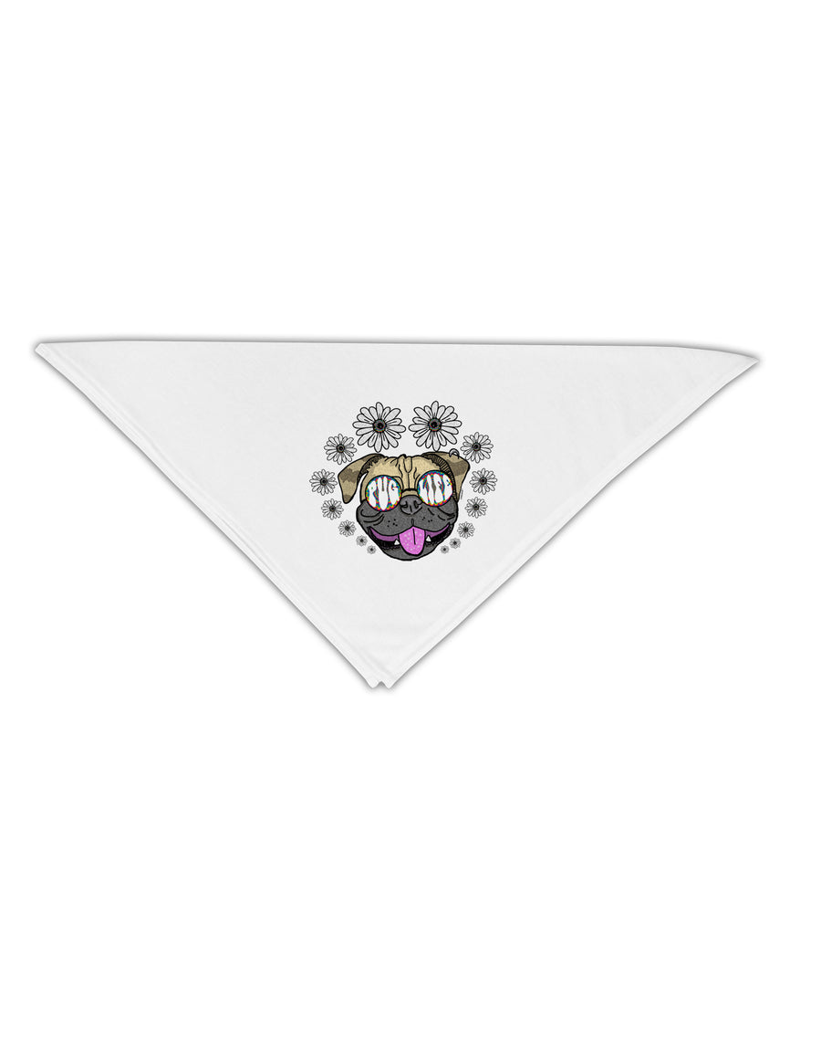 TooLoud Pug Life Hippy Adult 19 Inch Square Bandana-Bandanas-TooLoud-White-One-Size-Adult-Davson Sales