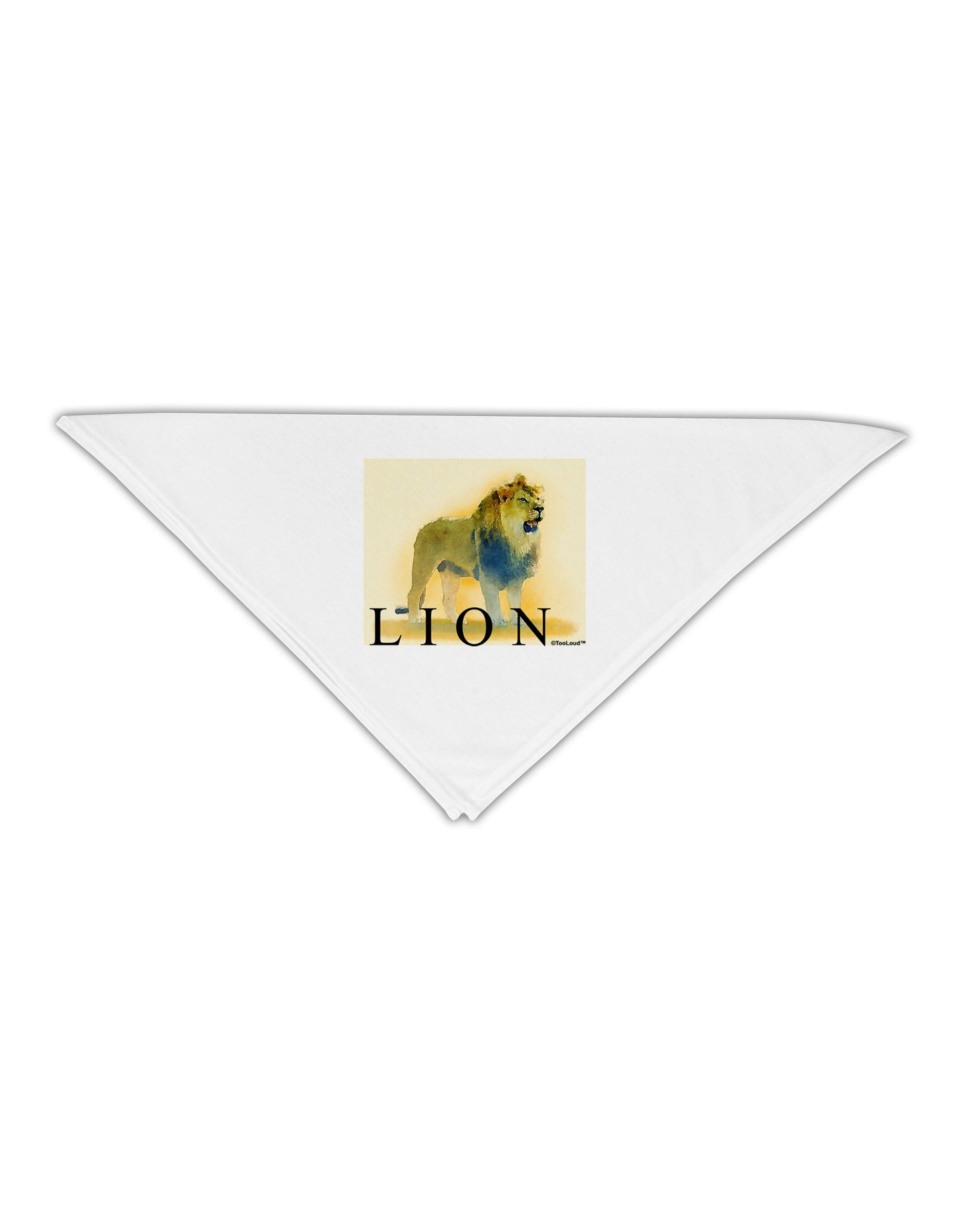 Lion Watercolor 1 Text Adult 19" Square Bandana-Square Bandanas-TooLoud-White-One-Size-Adult-Davson Sales