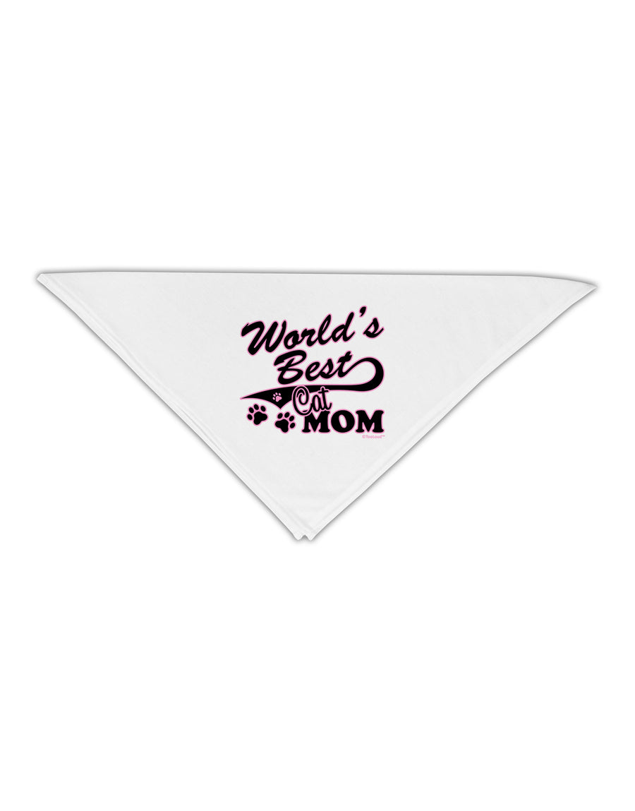 World's Best Cat Mom Adult 19&#x22; Square Bandana by TooLoud-Square Bandanas-TooLoud-White-One-Size-Adult-Davson Sales