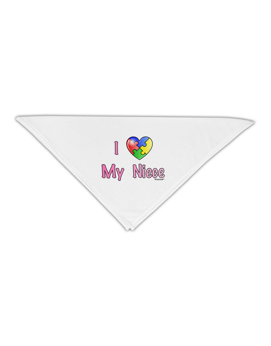 I Heart My Niece - Autism Awareness Adult 19&#x22; Square Bandana by TooLoud-Square Bandanas-TooLoud-White-One-Size-Adult-Davson Sales