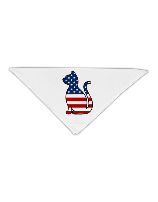 Patriotic Cat Design Adult 19" Square Bandana by TooLoud-Square Bandanas-TooLoud-White-One-Size-Adult-Davson Sales