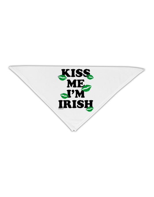 Kiss Me I'm Irish - Green Kisses Adult 19&#x22; Square Bandana by TooLoud-Square Bandanas-TooLoud-White-One-Size-Adult-Davson Sales