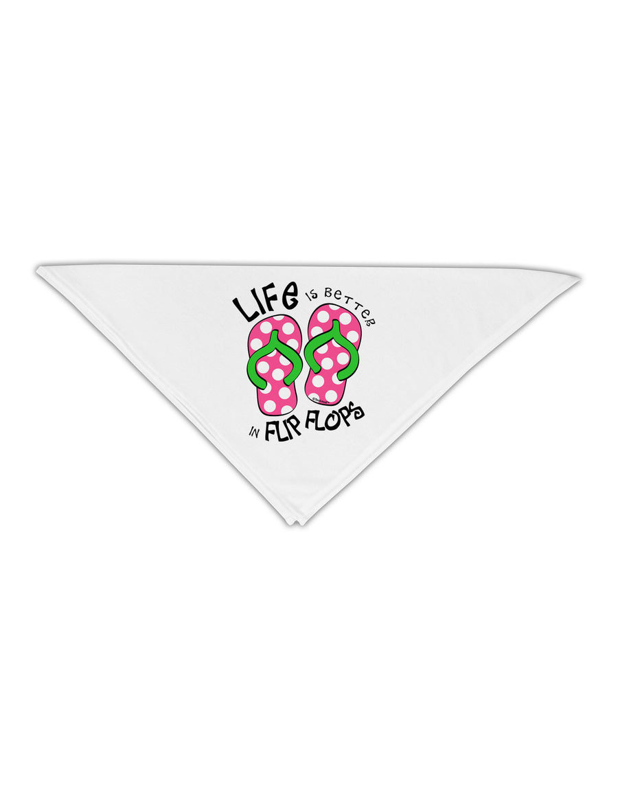 Life is Better in Flip Flops - Pink and Green Adult 19&#x22; Square Bandana-Square Bandanas-TooLoud-White-One-Size-Adult-Davson Sales