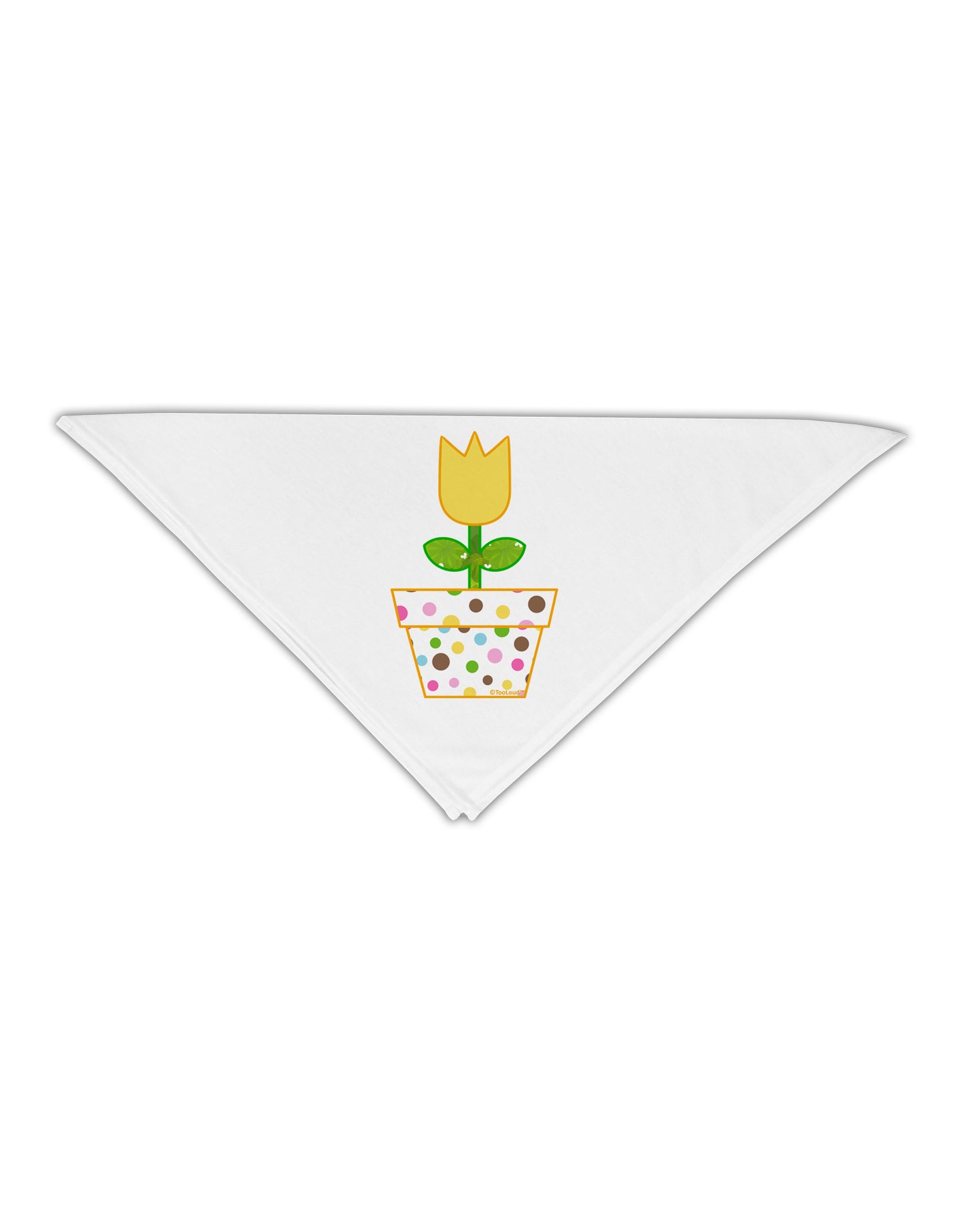 Easter Tulip Design - Yellow Adult 19&#x22; Square Bandana by TooLoud-Square Bandanas-TooLoud-White-One-Size-Adult-Davson Sales