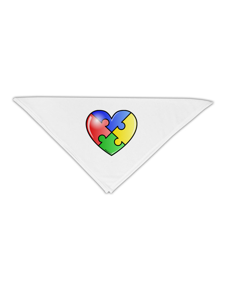 Big Puzzle Heart - Autism Awareness Adult 19&#x22; Square Bandana by TooLoud-Square Bandanas-TooLoud-White-One-Size-Adult-Davson Sales