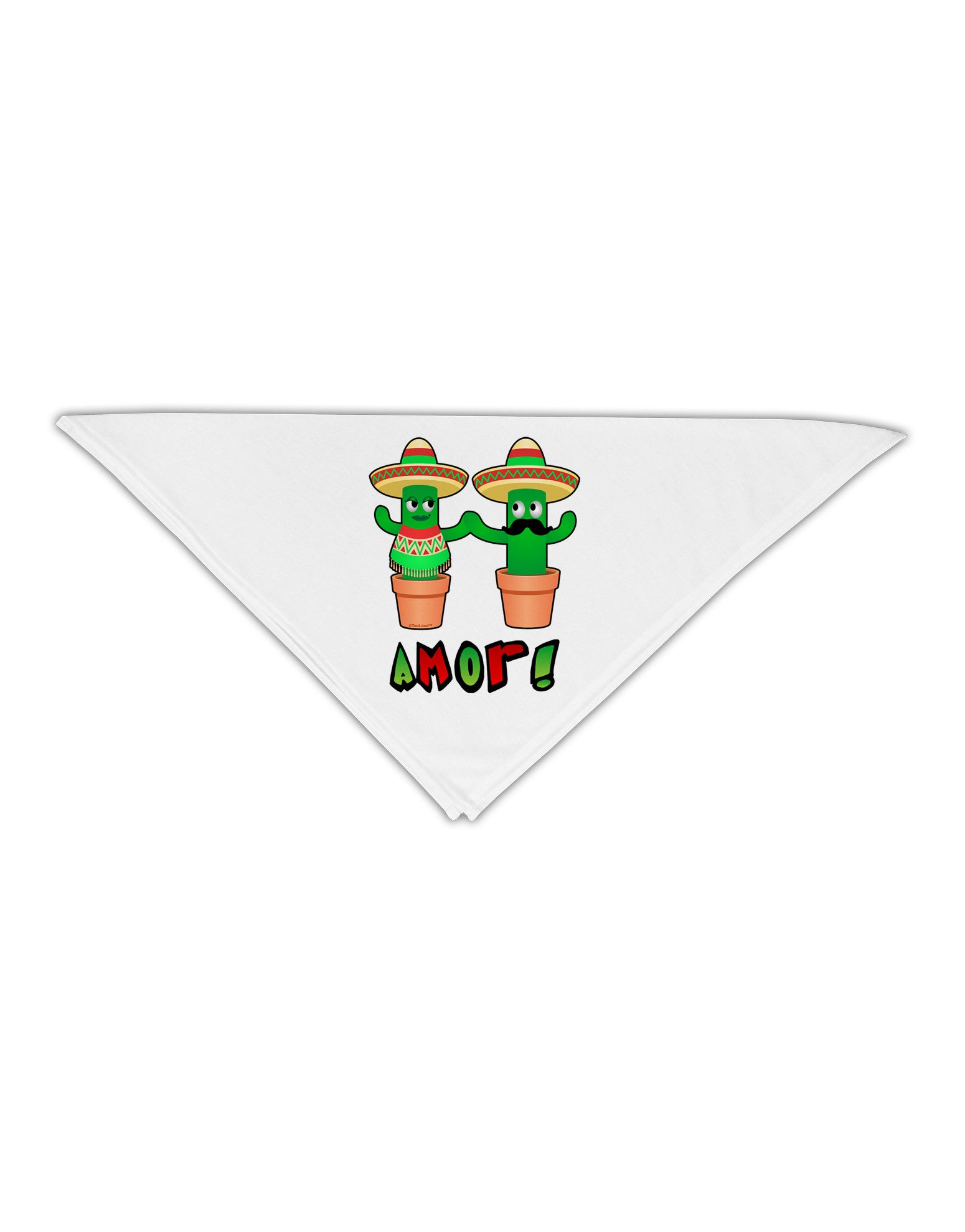 Fiesta Cactus Couple Amor Adult 19&#x22; Square Bandana-Square Bandanas-TooLoud-White-One-Size-Adult-Davson Sales