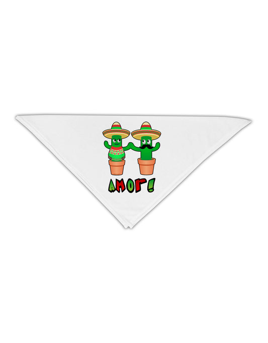Fiesta Cactus Couple Amor Adult 19&#x22; Square Bandana-Square Bandanas-TooLoud-White-One-Size-Adult-Davson Sales