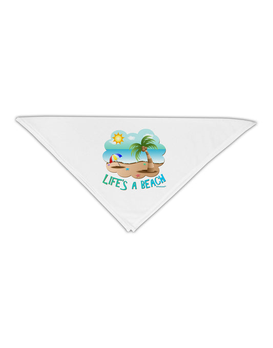 Fun Summer Beach Scene - Life's a Beach Adult 19&#x22; Square Bandana by TooLoud-Square Bandanas-TooLoud-White-One-Size-Adult-Davson Sales
