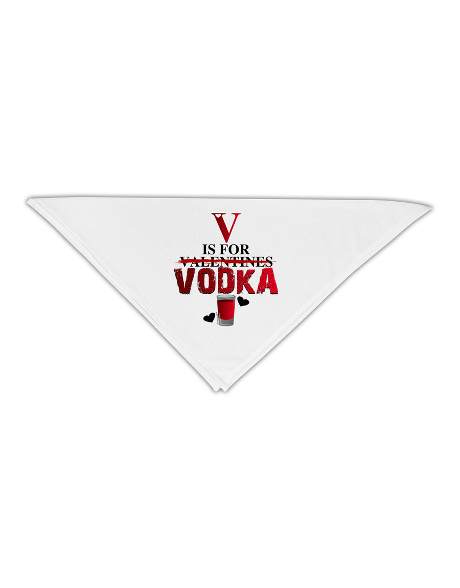 V Is For Vodka Adult 19&#x22; Square Bandana-Square Bandanas-TooLoud-White-One-Size-Adult-Davson Sales