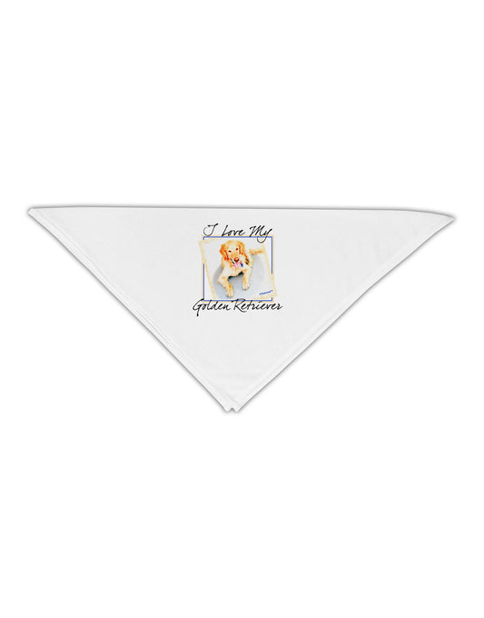 I Love My Golden Retriever Adult 19&#x22; Square Bandana-Square Bandanas-TooLoud-White-One-Size-Adult-Davson Sales