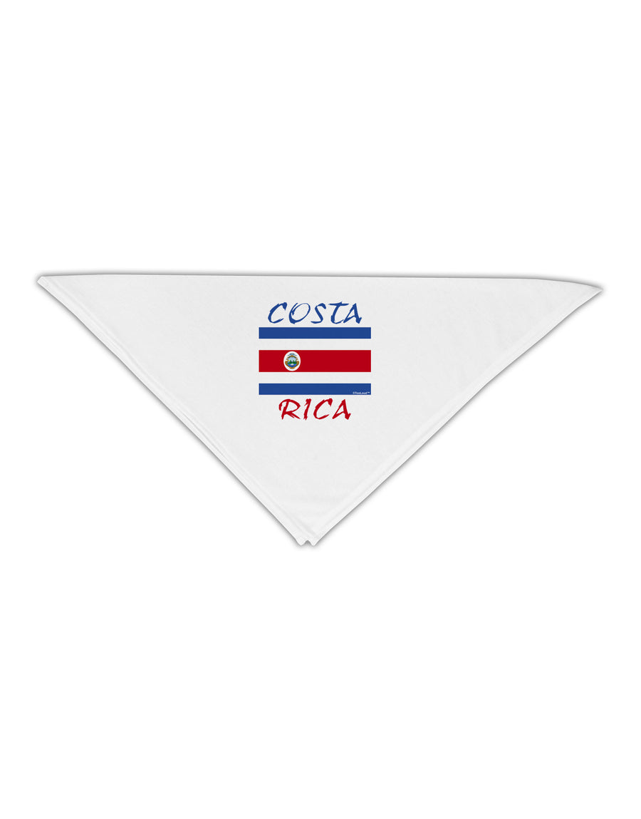 Costa Rica Flag Adult 19&#x22; Square Bandana-Square Bandanas-TooLoud-White-One-Size-Adult-Davson Sales