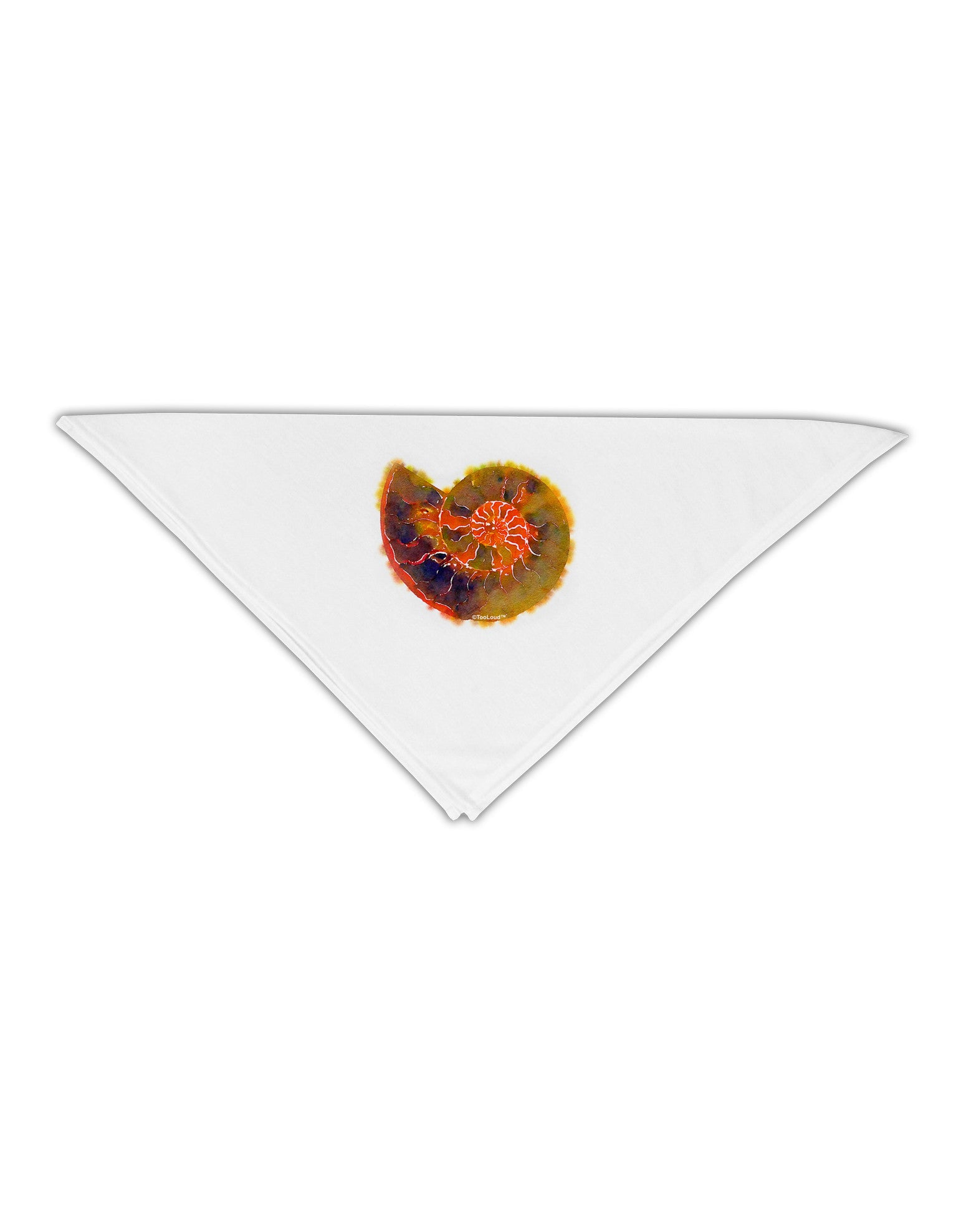 Nautilus Fossil Watercolor Adult 19" Square Bandana-Square Bandanas-TooLoud-White-One-Size-Adult-Davson Sales