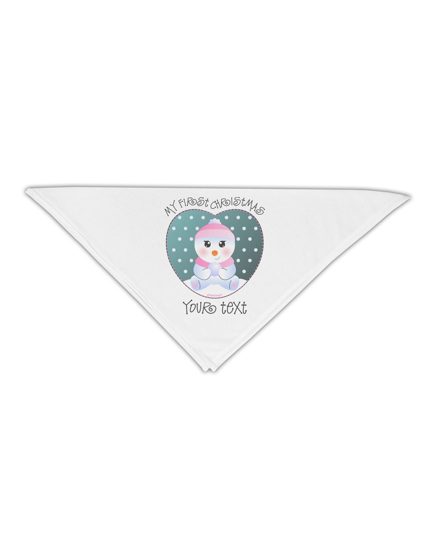 Personalized My First Christmas Snowbaby Girl Adult 19" Square Bandana-Square Bandanas-TooLoud-White-One-Size-Adult-Davson Sales